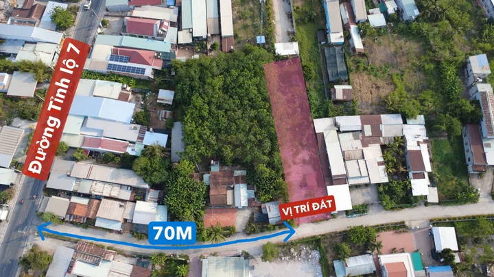 Bán đất 1054.4m² có sẵn 300m² thổ cư ngang 15m giá 7 tỷ tại 1/ Đường Tỉnh Lộ 7 Xã Thái Mỹ