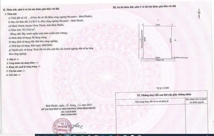 Bán đất KCN Chơn Thành, Bình Phước