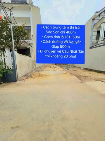 Bán đất 88.9m² full thổ cư ngang 4.5m giá 4.8 tỷ tại Xã Sóc Sơn