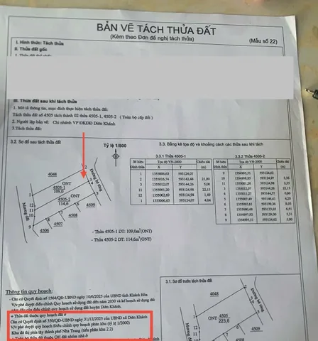 Bán đất 109m² full thổ cư ngang 5m giá 1.65 tỷ tại Xã Diên Khánh ( diên toàn)