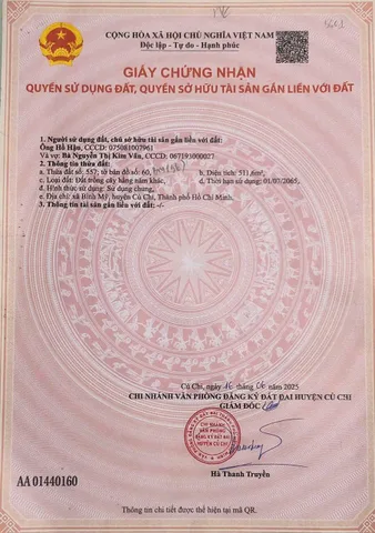 Bán đất 512m² ngang 10m giá 2.7 tỷ tại Xã Bình Mỹ