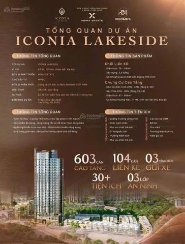 Mở Bán Căn Hộ Cao Cấp Iconia Lakeside (54 Tố Hữu), Full Nội Thất - Giá Trực Tiếp CĐT