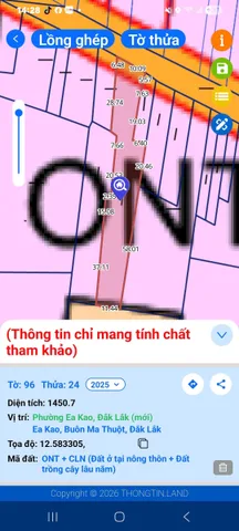 Bán đất 1459.7m² có sẵn 60m² thổ cư ngang 12.0m giá 2.77 tỷ tại Phường Ea Kao