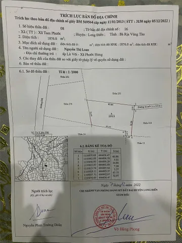 ĐẤT ĐẸP - MẶT TIỀN - Chính Chủ Bán Lô Đất Đường số 11 (Xã Tam Phước cũ) nay là xã Long Điền, TP.HCM