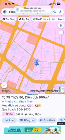 Bán đất 950.3m² có sẵn 300m² thổ cư ngang 16m giá 7.1 tỷ tại Xã Phước An