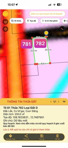 Bán đất 200m² có sẵn 60m² thổ cư ngang 10m giá 950 triệu tại Xã Cuôr Đăng