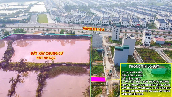 Thanh khoản lô đất cực hiếm khu đất dịch vụ 4.6 ha Vân Canh sát An Lạc Symphony 3 bước chân ra vành đai 3.5 kinh doanh tốt