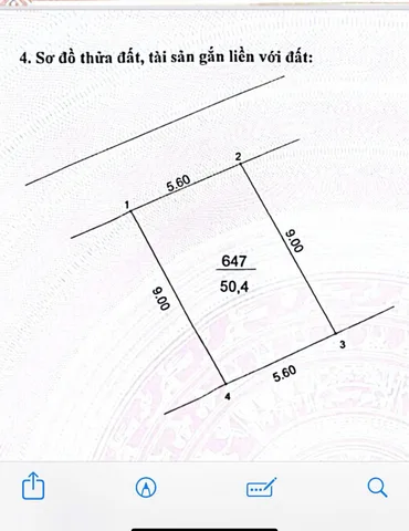 Bán đất 50,4m² full thổ cư ngang 5m giá 5.2 tỷ tại Xã Thường Tín bình vọng, văn bình thường tín