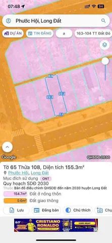 CẦN BÁN GẤP LÔ ĐẤT 155M2 CÁCH BIỂN PHƯỚC HẢI TPHCM CHỈ 5 PHÚT DI CHUYỂN .