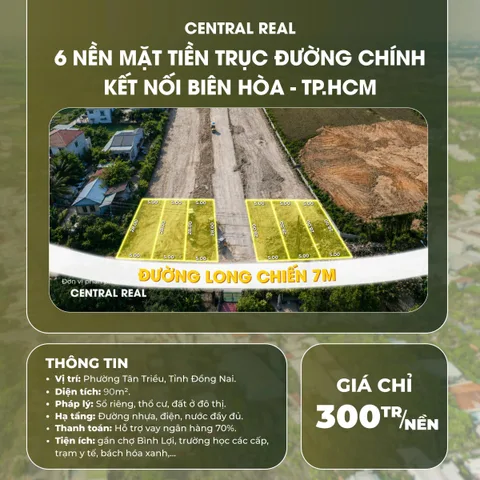 ĐẤT NỀN MẶT TIỀN GẦN NGAY CHỢ BÌNH LỢI