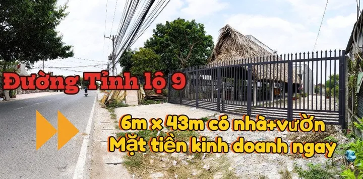 bán gấp 6m ngang nhà sân vườn mặt tiền đường tỉnh lộ 9 mỹ hạnh bắc 4,2tỷ