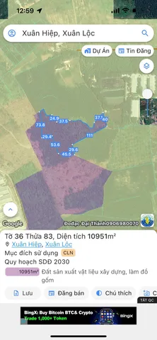 Bán đất 7887m² ngang 5m giá 2.77 tỷ tại Xã Xuân Lộc