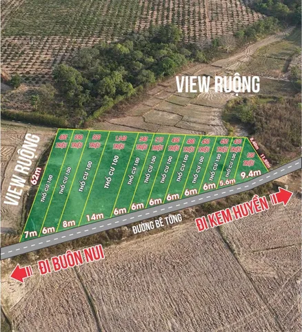 Bán đất 213m² có sẵn 100m² thổ cư ngang 6m giá 480 triệu tại Xã Cư Jút