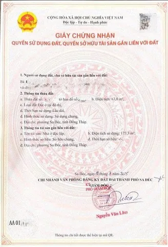 Bán Nhà 1 Trệt 2 Lầu, Tân Hòa, Sa Đéc, Đồng Tháp