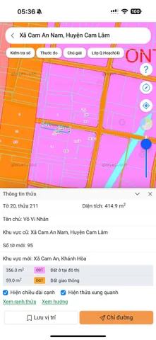 Bán đất 414m² có sẵn 100m² thổ cư ngang 7.9m giá 4.97 tỷ tại Xã Cam An