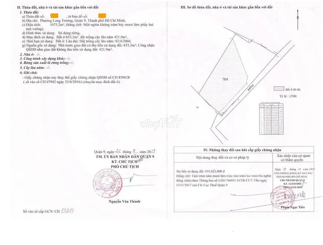 Bán 1075m2 tại 68 Võ Văn Hát, Long Trường, Q9, TP.HCM