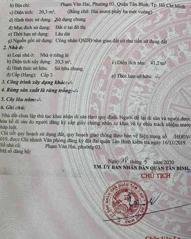 Nhà ngay chợ Phạm Văn Hai, 21m2 SHR vuông vức hơn 2 tỷ
