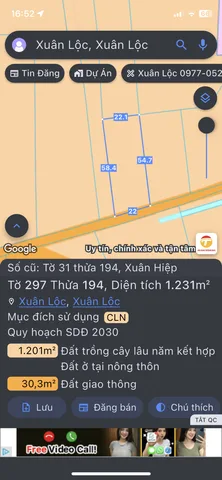 Bán đất 5300m² ngang 31m giá 4.5 tỷ tại Đường Trịnh Hoài Đức Xã Xuân Lộc