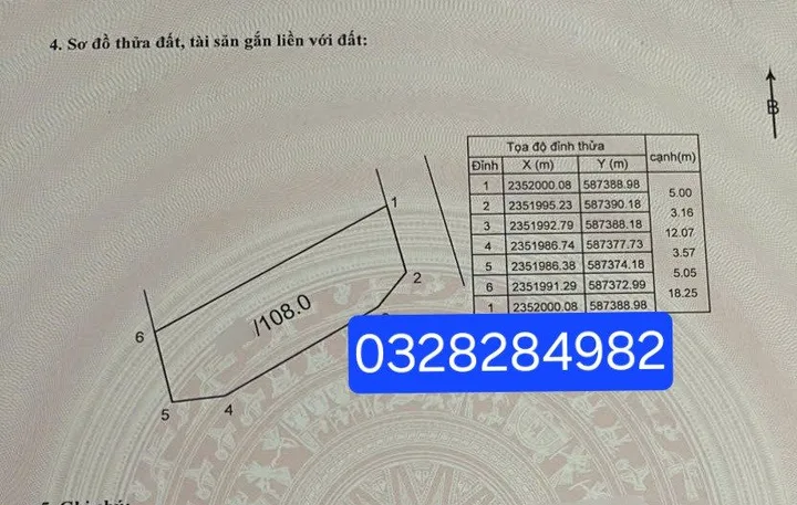 Bán đất 108m² full thổ cư ngang 5m giá 3.2 tỷ tại Xã Sóc Sơn