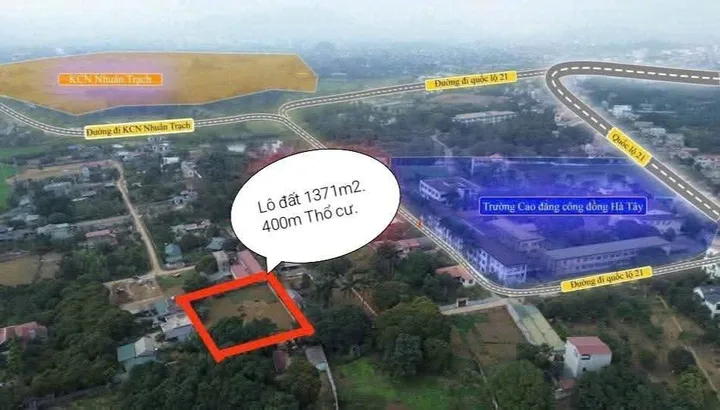 1371m có 400tc - khu dân cư - gần QL21 - tài chính hơn 10tỷ