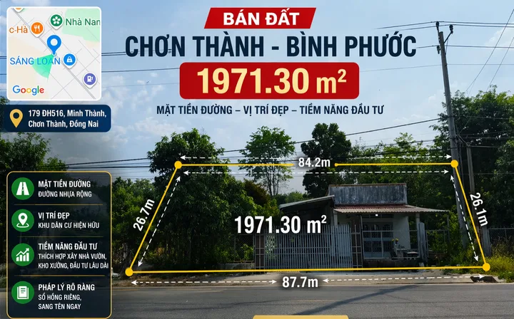 Bán đất phường Chơn Thành Bình Phước
