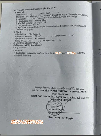 Bán nhà Số 24/2 Trần Bình Trọng, P5, Quận Bình Thạnh - 3,4 tỷ