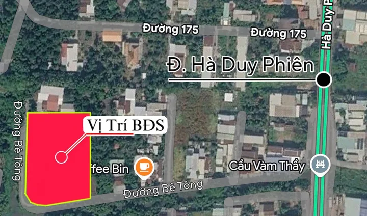 Bán đất 4286.4m² có sẵn 860m² thổ cư ngang 70m giá 30 tỷ tại Đường Hà Duy Phiên Xã Bình Mỹ