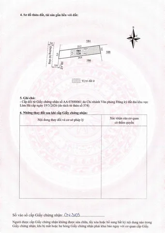 Đất trung tâm thị trấn Nam Ban. Mặt tiền đường chính chỉ 1.8km ra nhựa ĐT 725. GIá trọn sổ 580 Triệu
