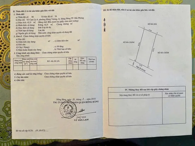🔥 BÁN ĐẤT 43M2 TUYẾN 2 CAM LỘ – HÙNG VƯƠNG, HỒNG BÀNG – GIÁ 1,35 TỶ