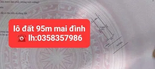 Bán đất 95m² full thổ cư ngang 5m giá 6.12 tỷ tại Xã Sóc Sơn