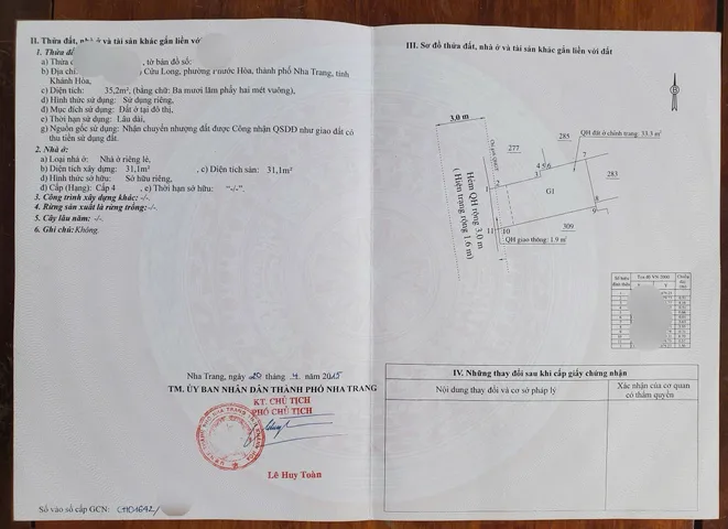 BÁN NHÀ 4TẦNG TRUNG TÂM TP NHA TRANG. CÁCH ĐƯỜNG CỬU LONG CHỈ 30M
- Dt: 35,2m2. Ngang 3,56m nở hậu 4,25m
- Hướng Tây Nam
- Nhà 4tầng mê đúc kiên cố