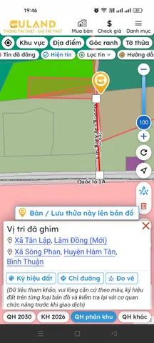 Bán đất 10714.6m² có sẵn 300m² thổ cư ngang 54m giá 4,8 tỷ tại Xã Tân Lập