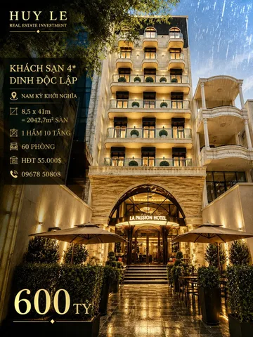 Bán Khách sạn 4 sao ngay Dinh Độc Lập [8,5 x 41 - 1 hầm 10 tầng]