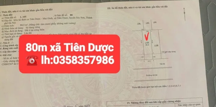 Bán nhà 80m² full thổ cư ngang 6.71m giá 7.65 tỷ tại Xã Sóc Sơn