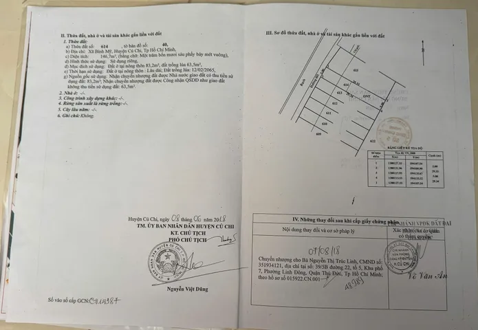 Chính chủ bán đất nền khu dân cư Kim Phong, Xã Bình Mỹ, Củ Chi - lô số 33