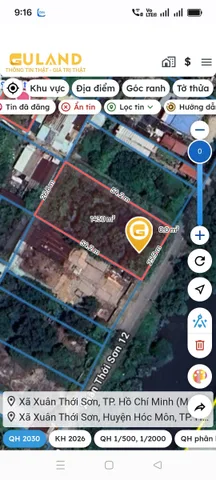 Bán đất 1421m² ngang 25m tại Xã Xuân Thới Sơn