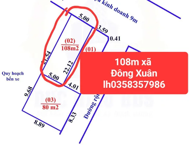 Bán đất 108m² full thổ cư ngang 4.01m giá 4.75 tỷ tại Xã Sóc Sơn