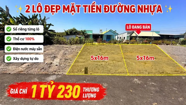 ❌Chính chủ bán,ko qua trung gian - Cặp đất nền thuộc khu dân cư, làng bưởi Tân Triều. Giáp phường Bửu Long