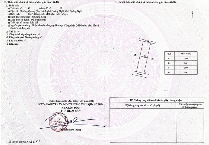 Bán đất 100m² full thổ cư ngang 5m giá 750 triệu tại Phường Nghĩa Lộ