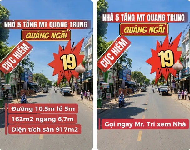 🍎 SIÊU PHẨM 🍎 Nhà 5 tầng MT Quang Trung - Đường kinh doanh sầm uất Quảng Ngãi