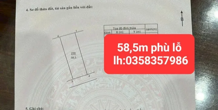 Bán nhà 58.5m² full thổ cư ngang 4.66m giá 2.75 tỷ tại Xã Sóc Sơn