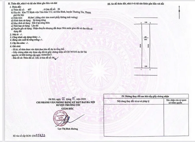 Bán đất 80m² full thổ cư ngang 3,9m giá 7.9 tỷ tại Xã Thường Tín