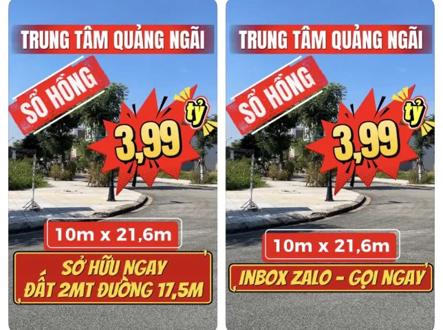🍎 SIÊU PHẨM 🍎 Đất 2MT An Bình — Đường 17,5m — Giá 3,99 tỷ — Gần KĐT mới An Phú (SUN GROUP) — Trung tâm Quảng Ngãi