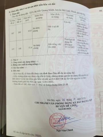TỔ 10 QUANG MINH MÊ LINH 65M 2 MẶT TIỀN GIÁ 4,X TỶ.FULL TC,LH E QUANG LV CC