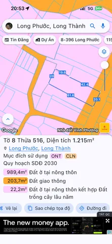 Bán đất 1841m² có sẵn 100m² thổ cư ngang 2m giá 35 tỷ tại Xã Long Phước