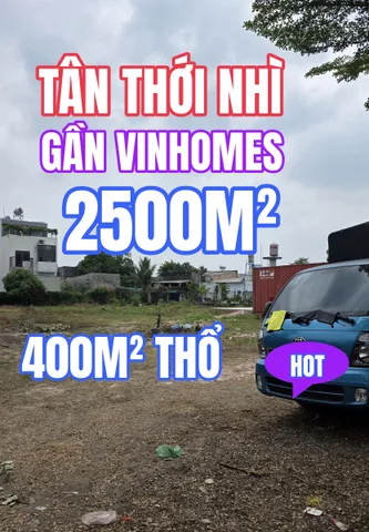 🟥Bán đất Tân Thới Nhì gần VinHomes 2500m² có sẵn 400m² thổ cư giá 26 tỷ Xã Xuân Thới Sơn