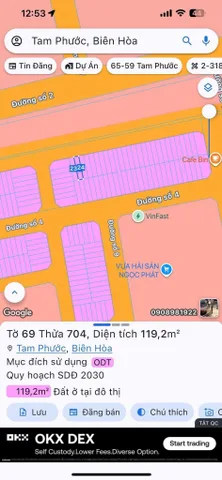 Bán đất 119.2m² có sẵn 119m² thổ cư ngang 5m giá 1.9 tỷ tại Phường Tam Phước