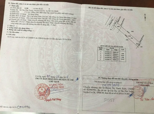 Đất Củ Chi Giá Tốt – Chủ cần tiền bán đất Nguyễn Thị Lắng giá chỉ 1 tỷ 500