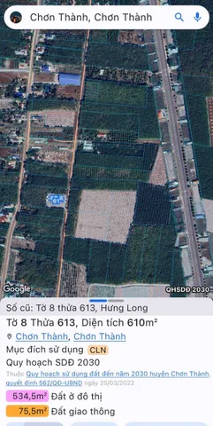 Bán đất 671.5m² ngang 10m giá 1.1 tỷ tại Phường Chơn Thành full hồng lên tc ngay