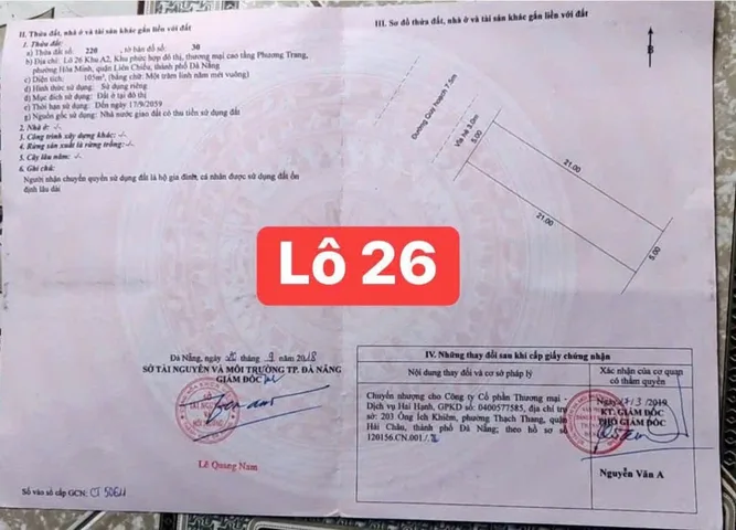 📌📌📌LÀM VIỆC TRỰC TIẾP GIÁ TỐT !!! Bán đất Trần Minh Tông, Hòa Minh